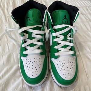 Green and White Air Sneakers